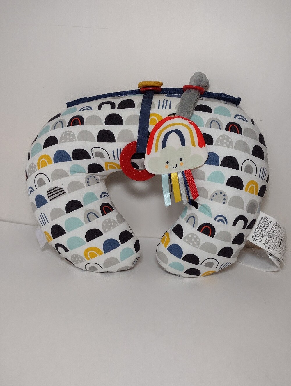 Boppy Yellow Black Blue Abstract Pattern Nursing Pillow